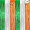 2 Pack 3.2ft x 9.8ft St. Patrick's Day Metallic Foil Fringe Curtain, Green Silver Orange Tinsel Curtains Streamer Large Photo Booth Props Backdrops for Irish Festive Wall Indoor Outdoor Decorations